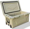 Khaki color ice cooler box 65QT camping ice chest beer box outdoor fishing cooler