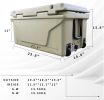 Khaki color ice cooler box 65QT camping ice chest beer box outdoor fishing cooler