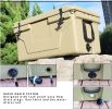 Khaki color ice cooler box 65QT camping ice chest beer box outdoor fishing cooler