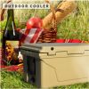 Khaki color ice cooler box 65QT camping ice chest beer box outdoor fishing cooler