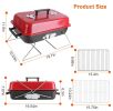 Portable Charcoal Grill Outdoor Tabletop Grill Small Barbecue Smoker Folding BBQ Grill with Lid for Backyard Camping Picnics Beach