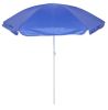 Double Folding Picnic Chairs w/Umbrella Mini Table Beverage Holder Carrying Bag for Beach Patio Pool Park Outdoor Portable Camping Chair (Blue)