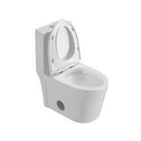 Dual Flush Elongated Standard One Piece Toilet with Comfortable Seat Height,