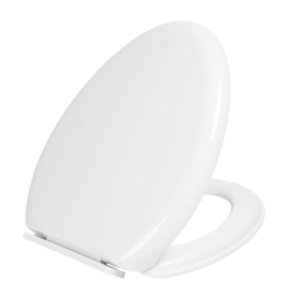 Miibox Removable Elongated Bowl White Toilet Seat, with Nonslip Grip-Tight Never