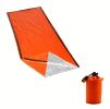 1pc Coldproof Warm Portable Single Sleeping Bag; With Drawstring Pocket And Whistle For Outdoor Travel Camping First Aid