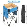 2 Pieces Folding Camping Tables with Large Capacity Storage Sink for Picnic