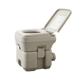 5 Gallon Portable Potty Toilet (Color: Brown)